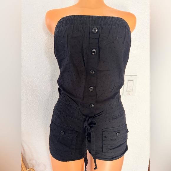 Xhilaration Black Textured Romper - Picture 1 of 4